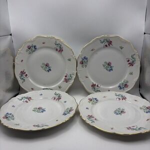 4 Vtg Edelstein Florabell Plates Maria Theresia Bavaria Germany 7.5 In Salad Lot